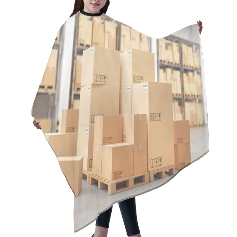 Personality  Cardboard Boxes On A Pallet. Hair Cutting Cape