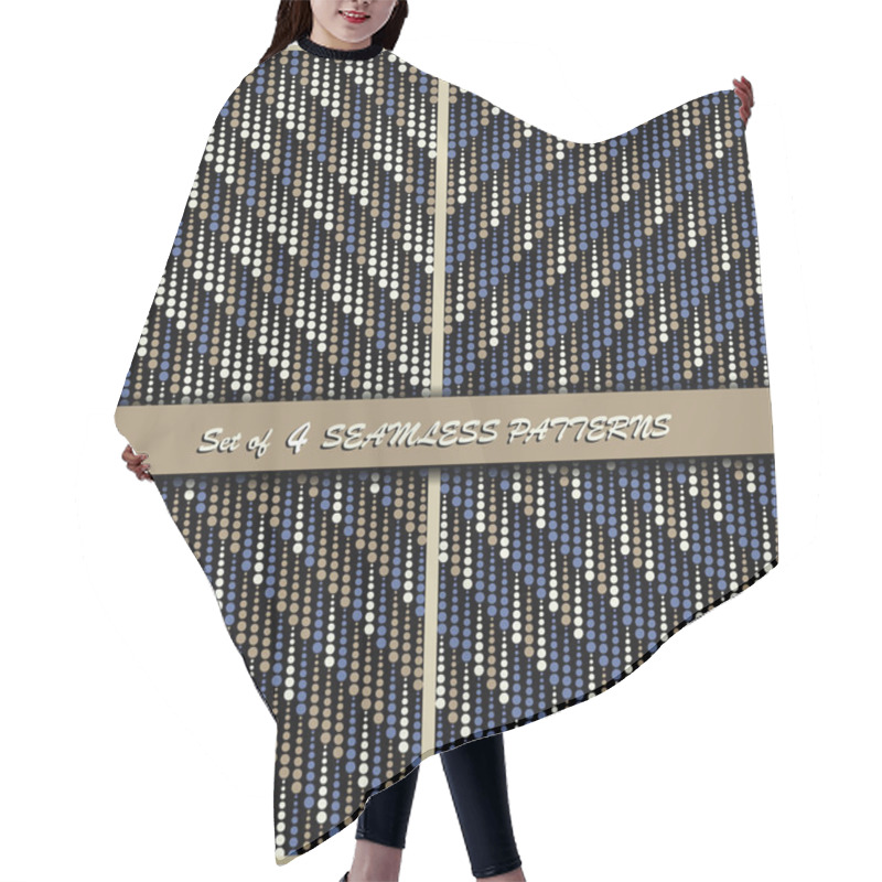 Personality  Set Of 4 Seamless Geometric Patterns Hair Cutting Cape