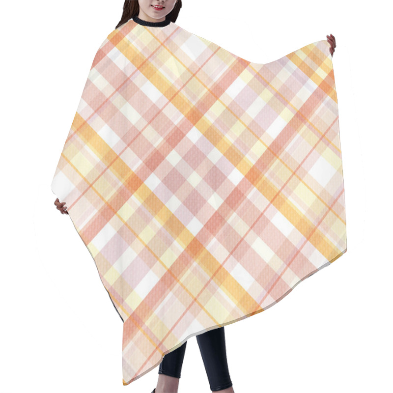 Personality  Retro Beige, Pink, White And Orange Plaid Pattern Hair Cutting Cape