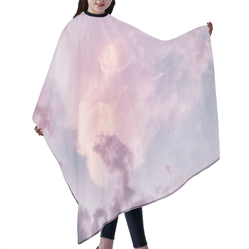 Personality  A Captivating Pastel Sky With Fluffy Clouds At Sunset. Hair Cutting Cape