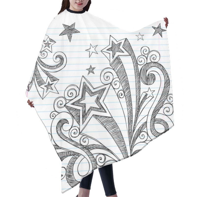 Personality  Sketchy Back To School Starburst Notebook Doodles Hair Cutting Cape