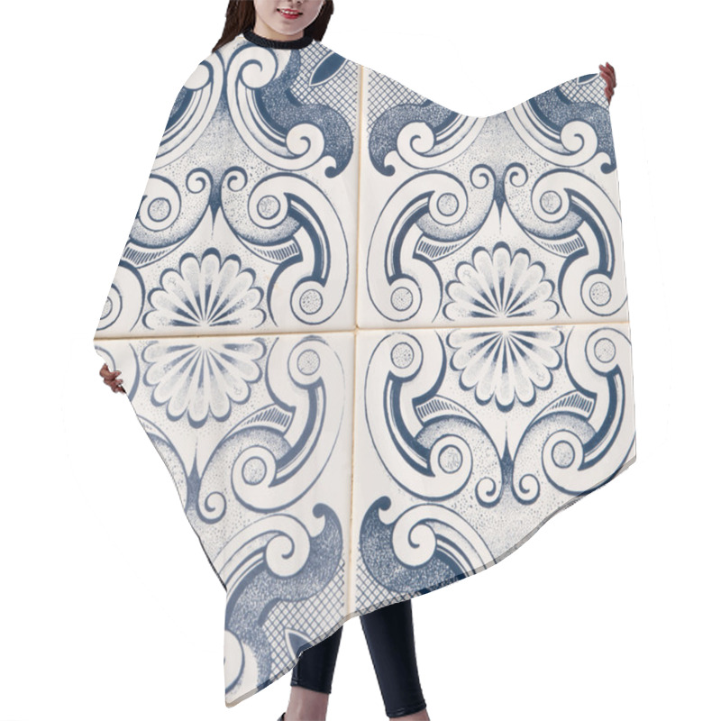 Personality  Traditional Portuguese Glazed Tiles Hair Cutting Cape