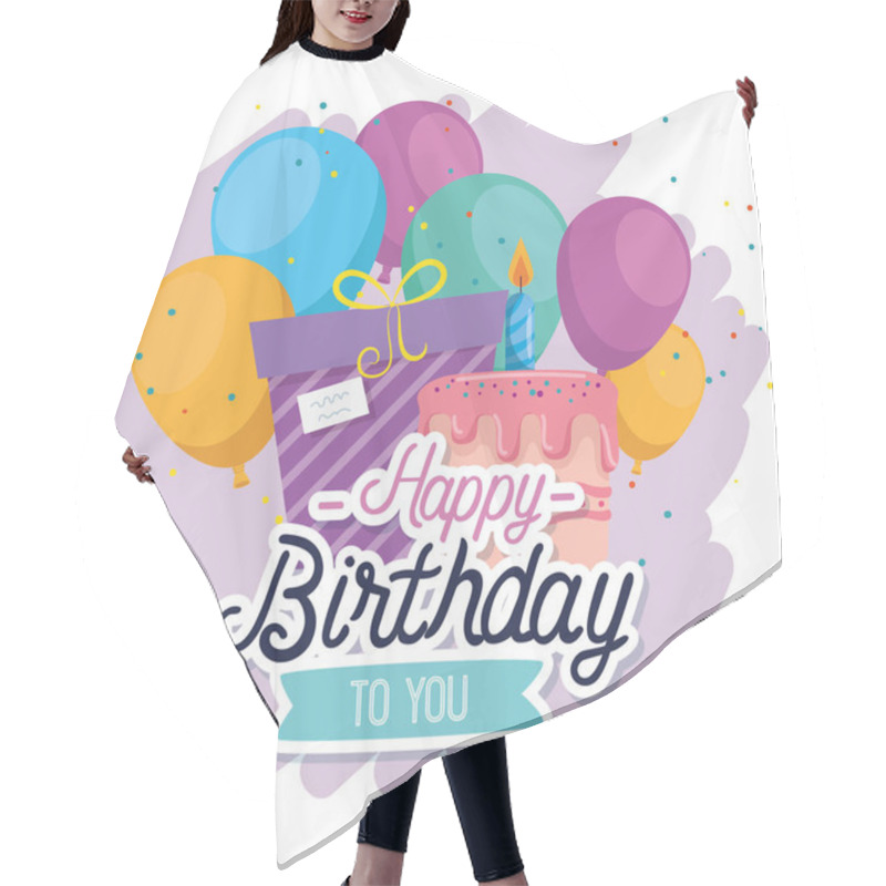 Personality  Presents Gifts With Ribbon Bow And Balloons Decoration Hair Cutting Cape