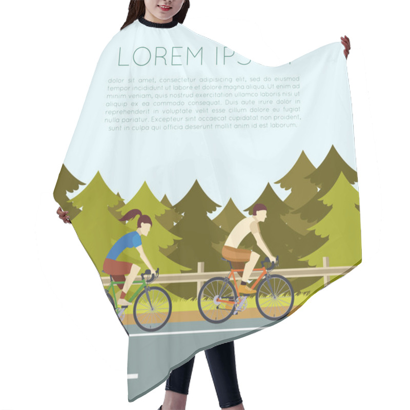 Personality  Bicycle Trip Banner Hair Cutting Cape