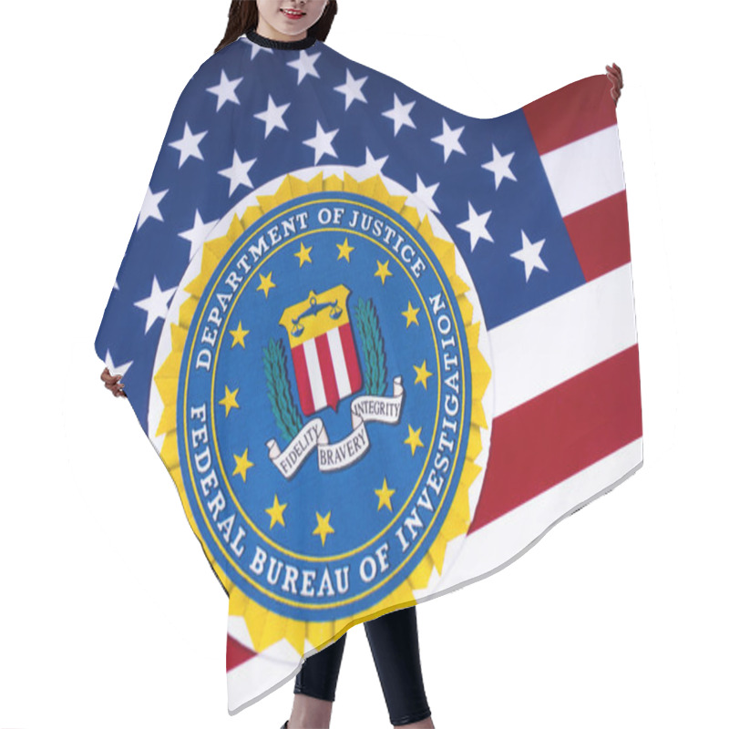 Personality  FBI Logo And The USA Flag Hair Cutting Cape