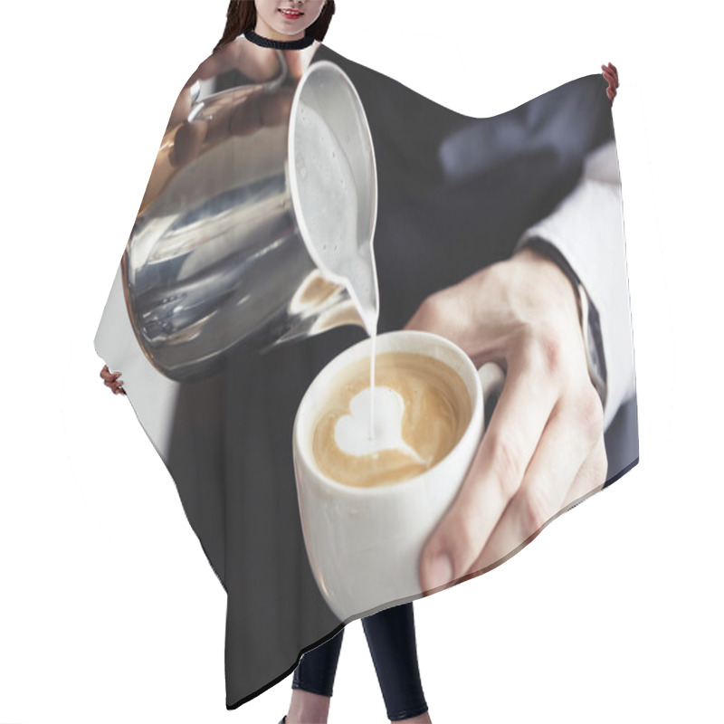 Personality  Barman Making Coffee Hair Cutting Cape