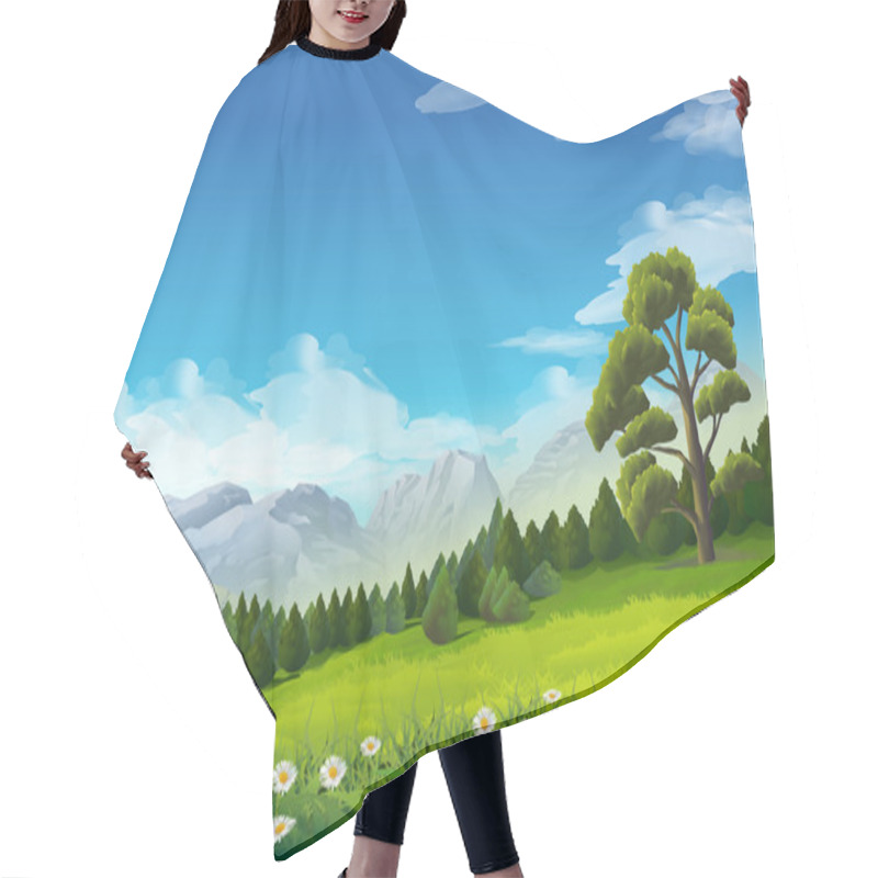 Personality  Spring Landscape  Background Hair Cutting Cape