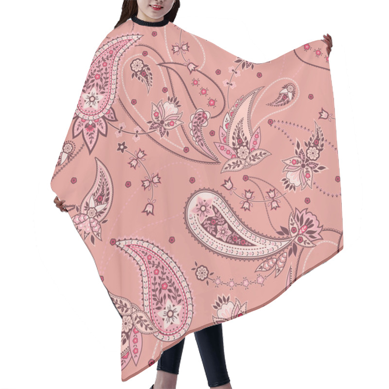 Personality  Vector Seamless Gentle Romantic Floral Paisley Pattern Hair Cutting Cape