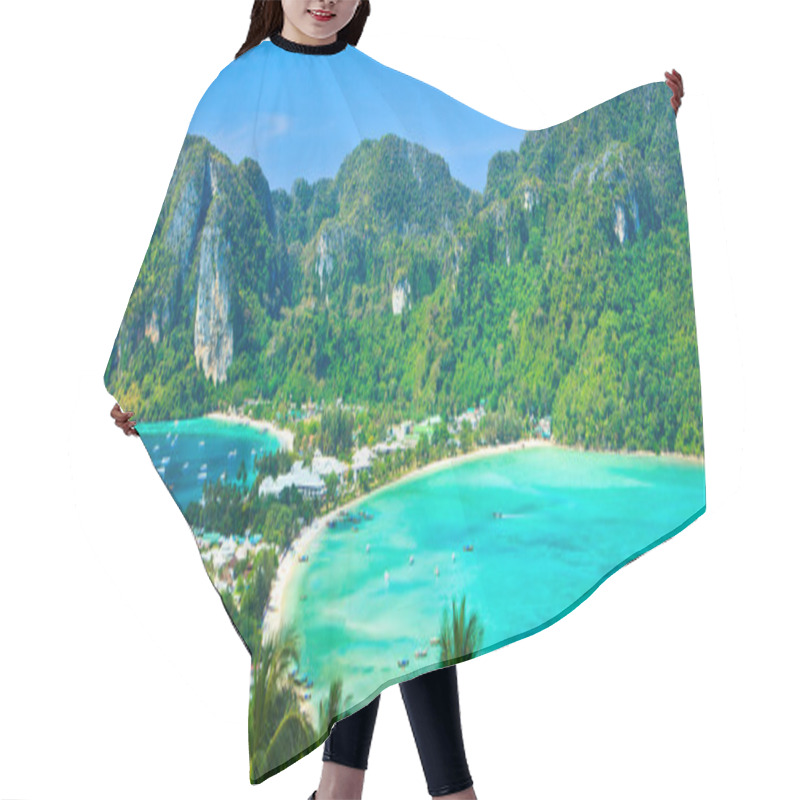 Personality  View Tropical Island With Resorts - Phi-Phi Island, Krabi Provin Thailand Hair Cutting Cape