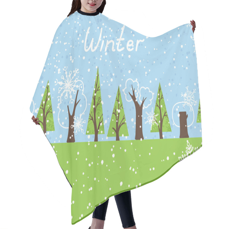 Personality  Winter Background Hair Cutting Cape