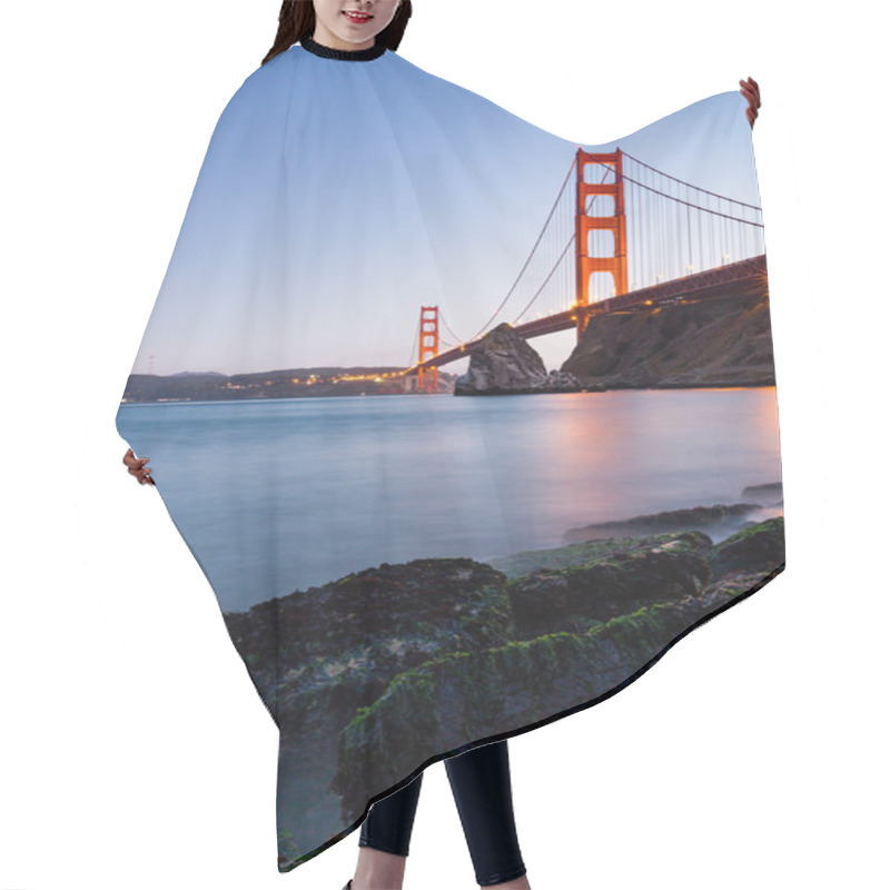 Personality  San Francisco Golden Gate Bridge At Sunset Hair Cutting Cape