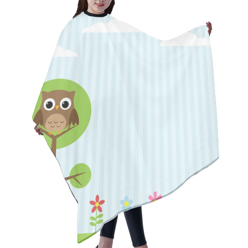 Personality  Owl On The Tree Background Hair Cutting Cape