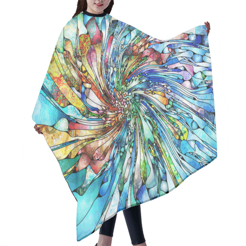 Personality  Virtual Leaded Glass Hair Cutting Cape