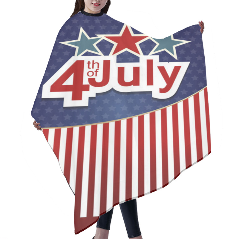 Personality  USA independence day banner with US flag. Vector illustration hair cutting cape