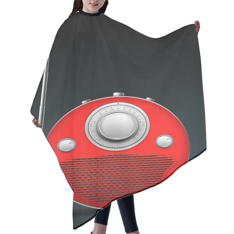 Personality  Red Radio Hair Cutting Cape