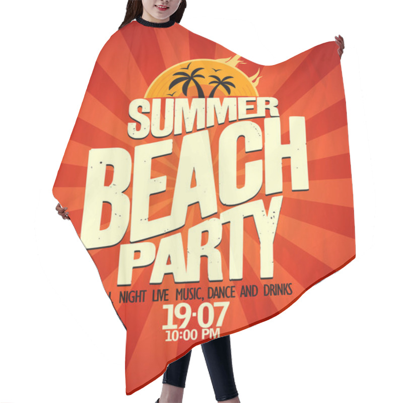 Personality  Summer Beach Party Poster. Hair Cutting Cape