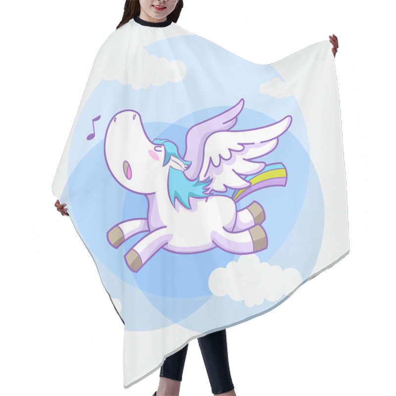 Personality  Mystical Cute Pegasus Vector Cartoon 06 Hair Cutting Cape