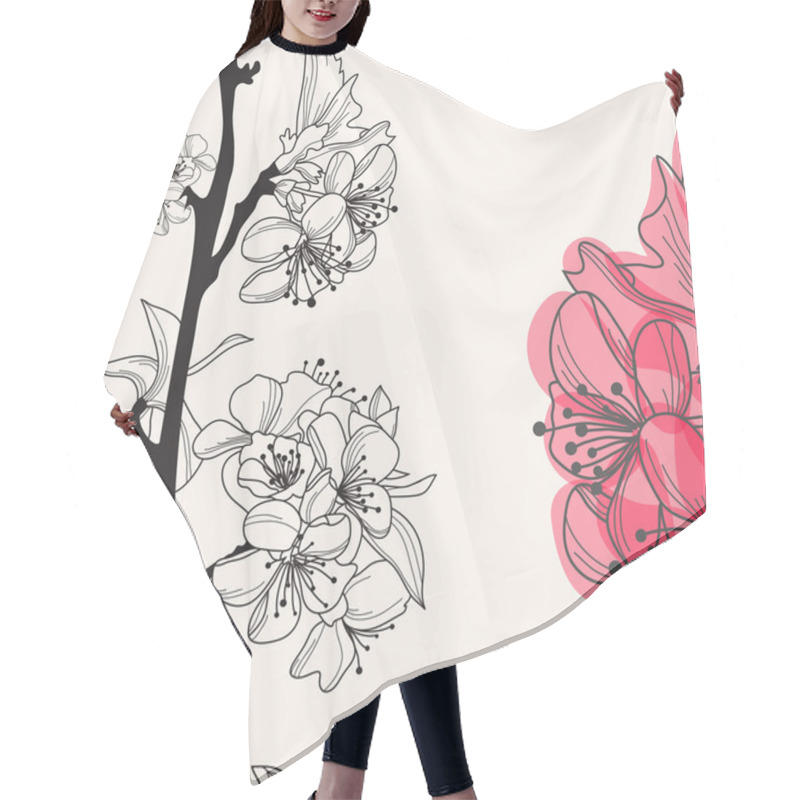 Personality  Decorative Cherry Blossom Hair Cutting Cape