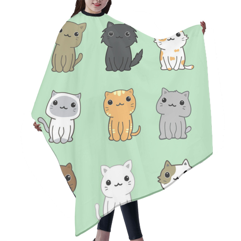 Personality  Set Of Cute Cats, Vector Illustration Hair Cutting Cape