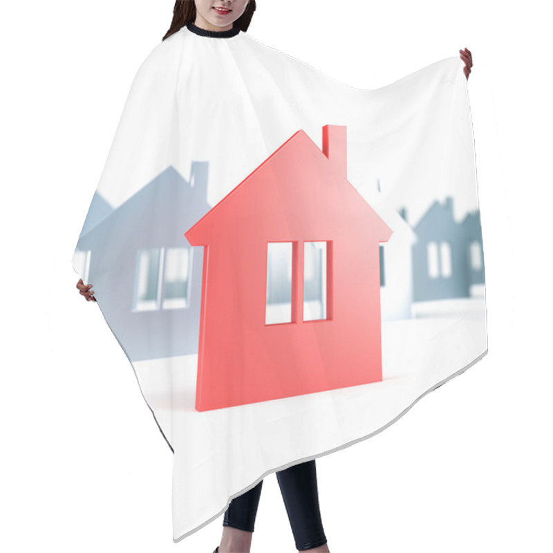 Personality  House. 3d Render Illustration Hair Cutting Cape