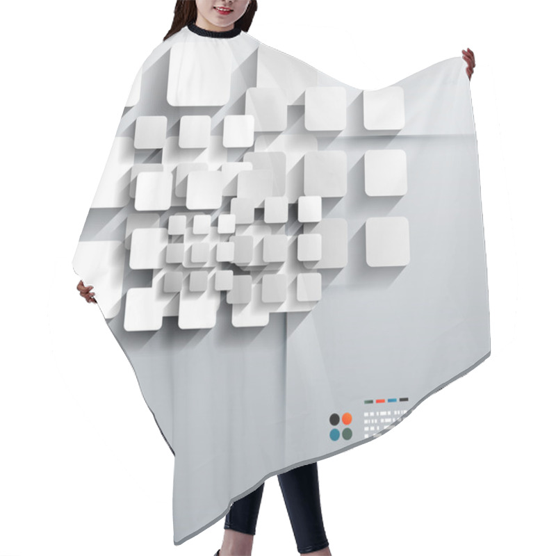 Personality  Vector 3d Paper Squares Modern Design Hair Cutting Cape