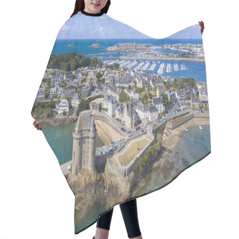 Personality  Aerial View Of Saint Servan And The Solidor Tower, Saint Malo In French Brittany, France. Hair Cutting Cape