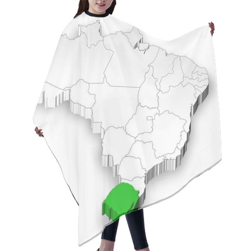 Personality  Brazilian Map With States Separated Hair Cutting Cape