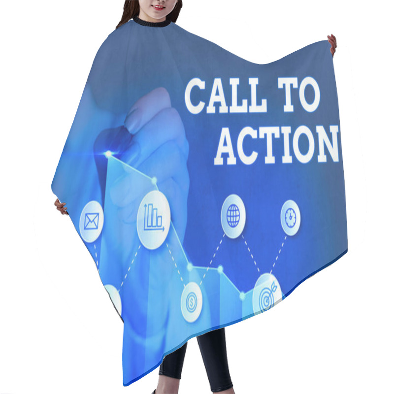 Personality  Conceptual Hand Writing Showing Call To Action. Business Photo Showcasing Exhortation Do Something In Order Achieve Aim With Problem. Hair Cutting Cape