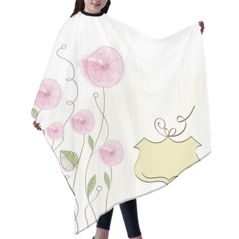 Personality  Romantic Background With Pink Flowers Hair Cutting Cape