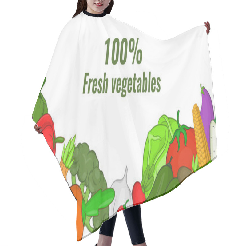 Personality  Fresh Vegetables Banner Horizontal, Cartoon Style Hair Cutting Cape