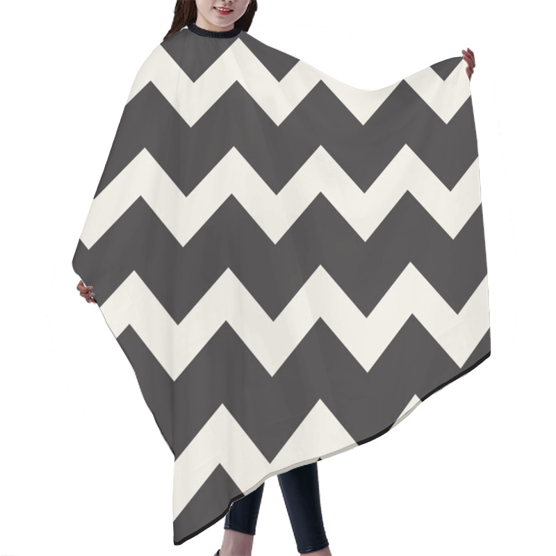 Personality  Vector Seamless ZigZag Horizontal Lines Geometric Pattern Hair Cutting Cape