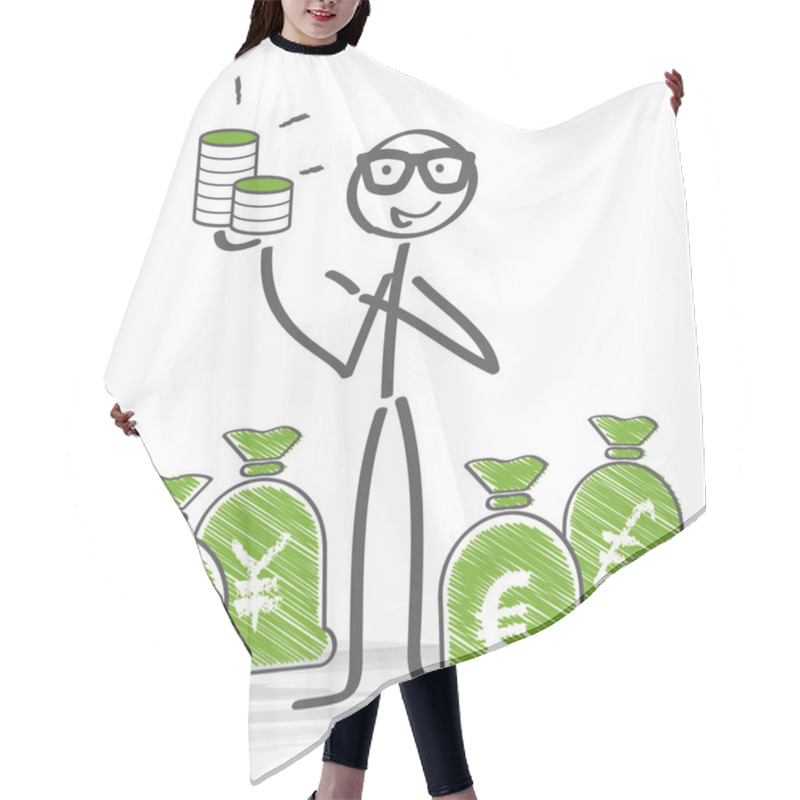 Personality  Money Concept, Currency Rate Hair Cutting Cape