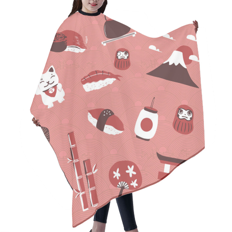 Personality  Traditional Japan Culture Seamless Background Hair Cutting Cape