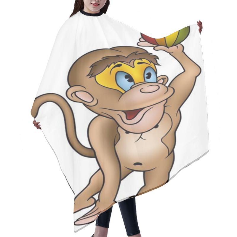 Personality  Monkey And Ball Hair Cutting Cape