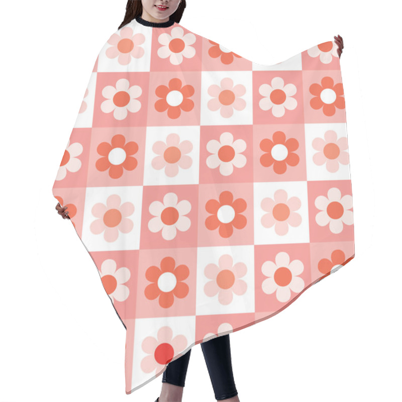 Personality  Simple Daisy Vector Design On Coral Background. Hair Cutting Cape