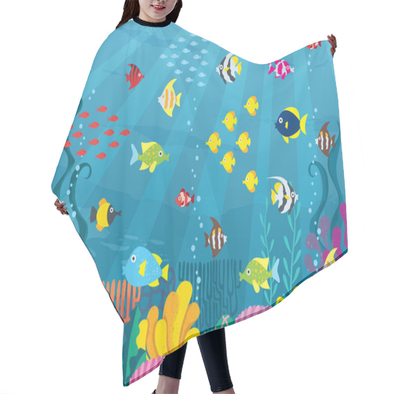 Personality  Cartoon Undersea World Hair Cutting Cape