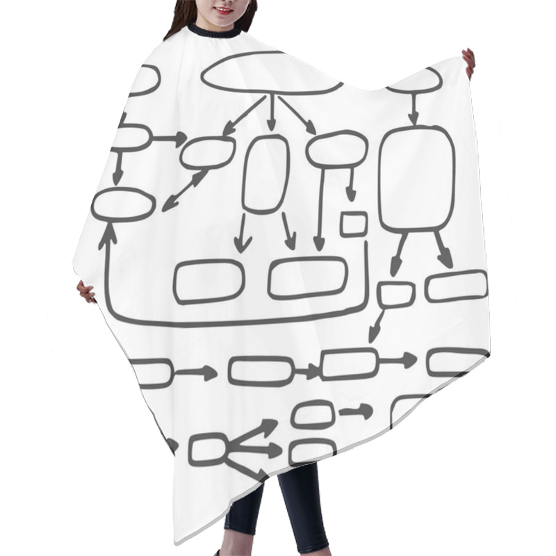 Personality  Hand Drawn Doodle Sketch Blank Flow Chart Space For Text Hair Cutting Cape