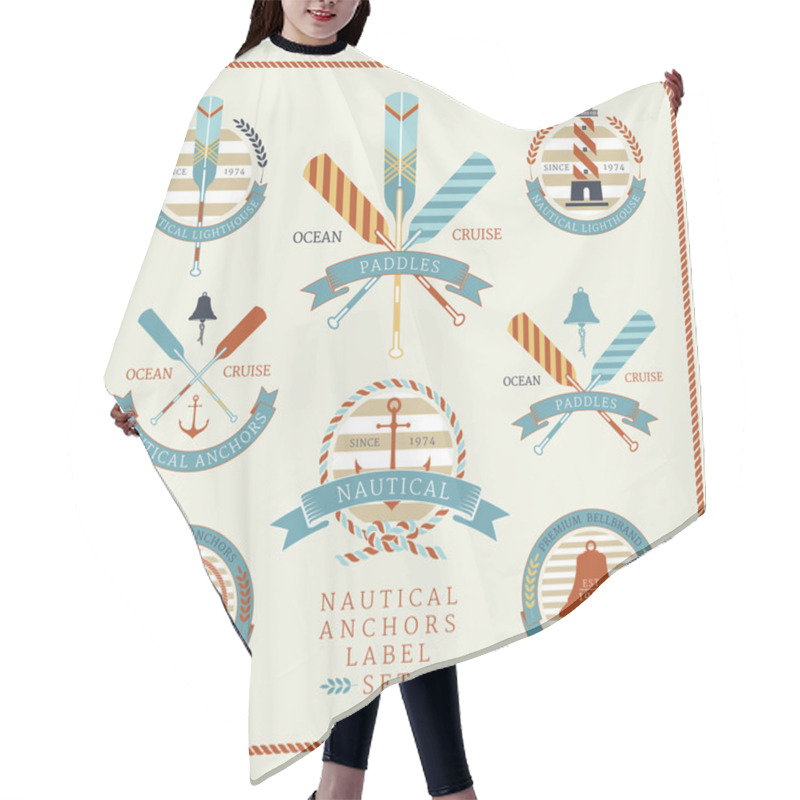 Personality  Nautical Anchors Label  Set 02 Hair Cutting Cape