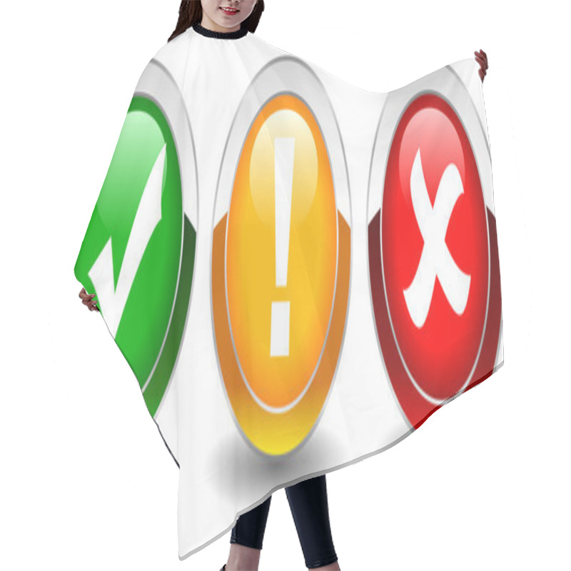 Personality  Vector Security Buttons Set Hair Cutting Cape