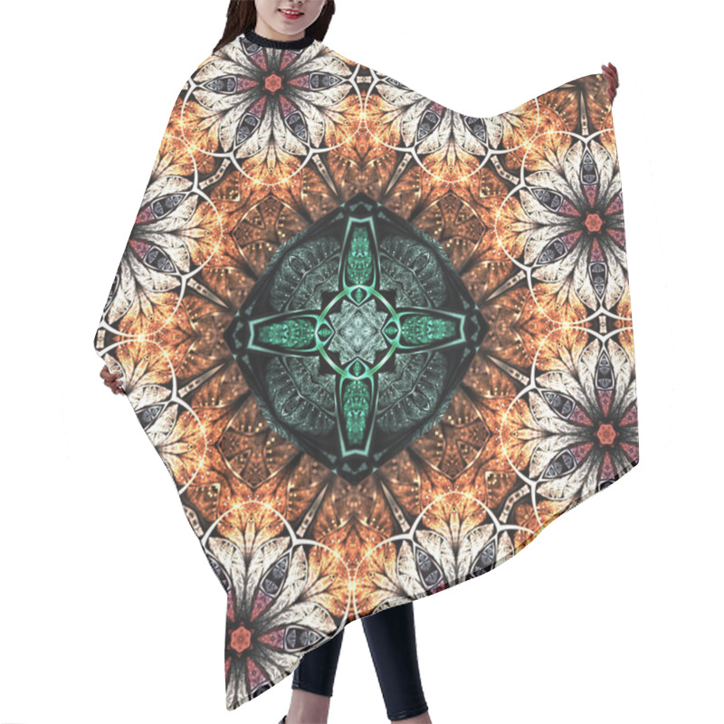 Personality  Gold Floral Mandala, Digital Artwork For Creative Graphic Design Hair Cutting Cape