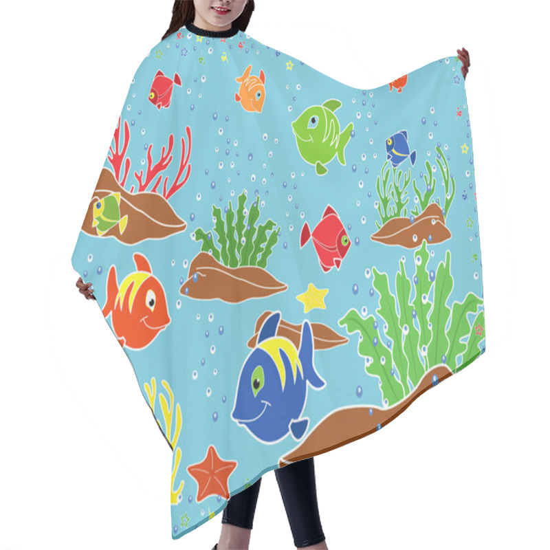 Personality  Underwater Marine Life Hair Cutting Cape