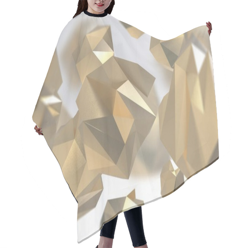 Personality  Abstract Background With Geometric Shape From Triangular Faces. Chaotic Composition Of Low Poly Elements. 3d Render Picture. Hair Cutting Cape