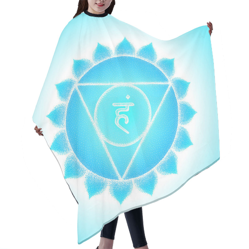 Personality  Hand Drawn Chakra Vishuddha Illustratio Hair Cutting Cape