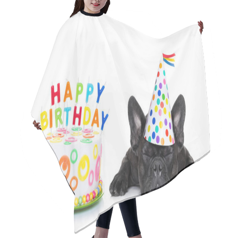 Personality  Happy Birthday Sleeping Dog Hair Cutting Cape