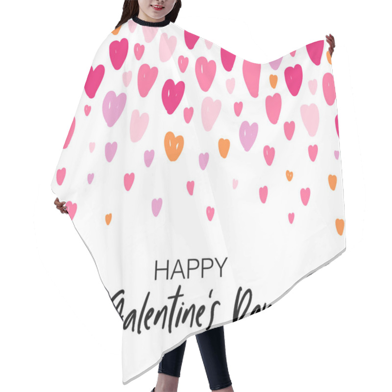 Personality  Cute Card With Hand Drawn Hearts For Girls Friends Celebrating Valentines Day Hair Cutting Cape