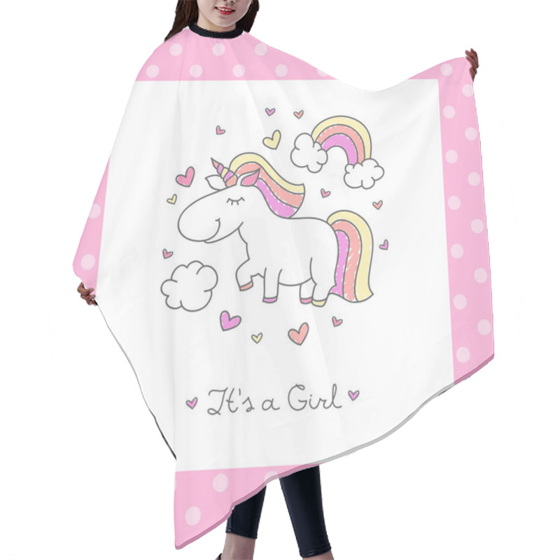 Personality  Baby Shower Card With Unicorn Hair Cutting Cape