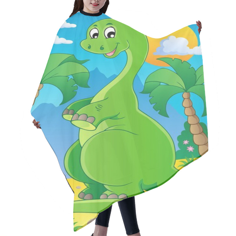 Personality  Scene With Dinosaur 2 Hair Cutting Cape