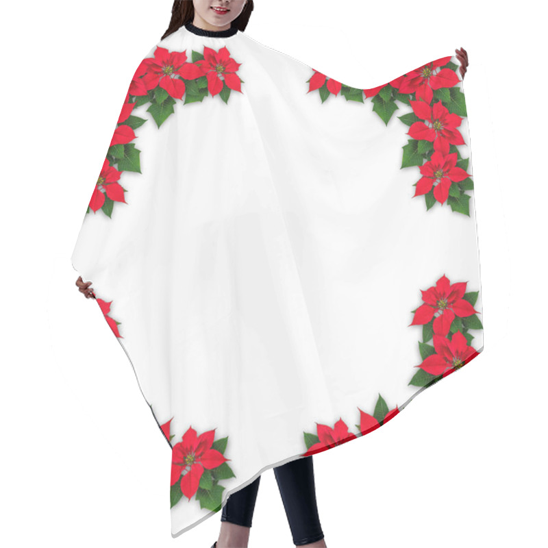 Personality  Poinsettia Flowers Christmas Decoration Hair Cutting Cape