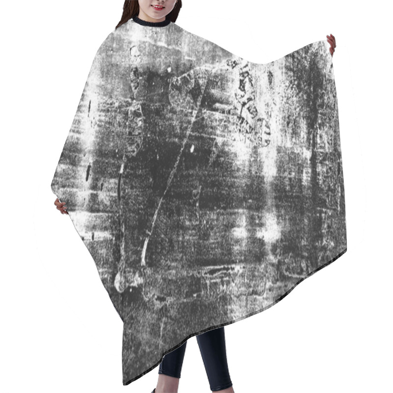 Personality  Abstract Grunge Background. Monochrome Texture. Black And White Textured Background Hair Cutting Cape