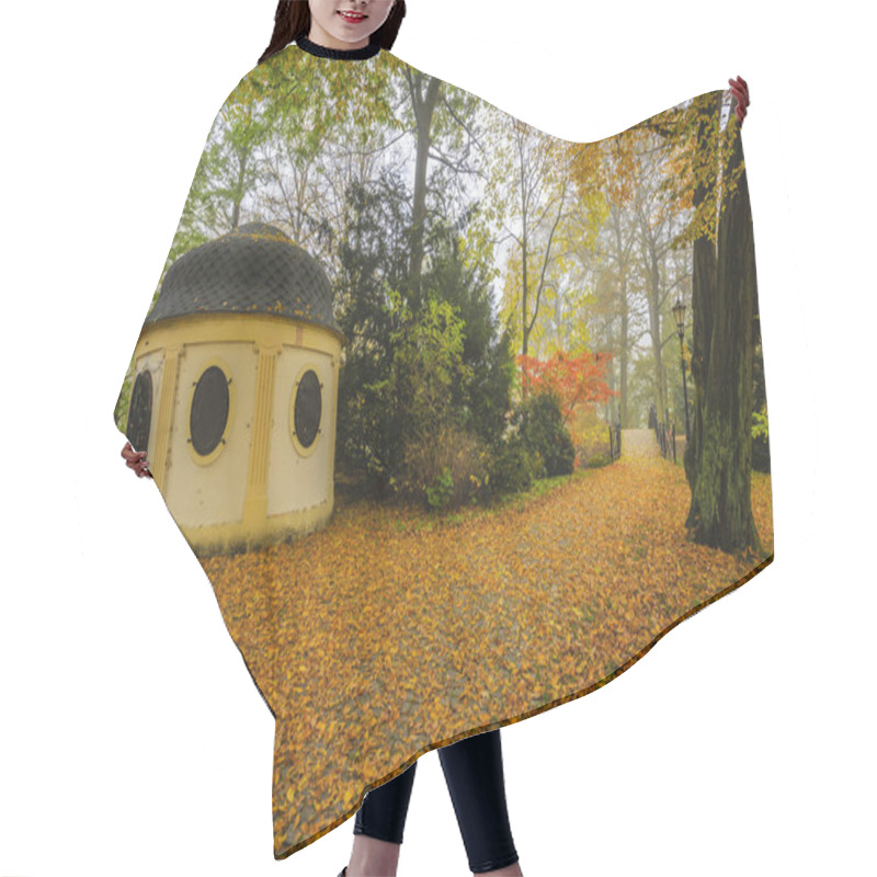 Personality  Scenic View Of Misty Autumn Landscape With Beautiful Old Bridge  Hair Cutting Cape